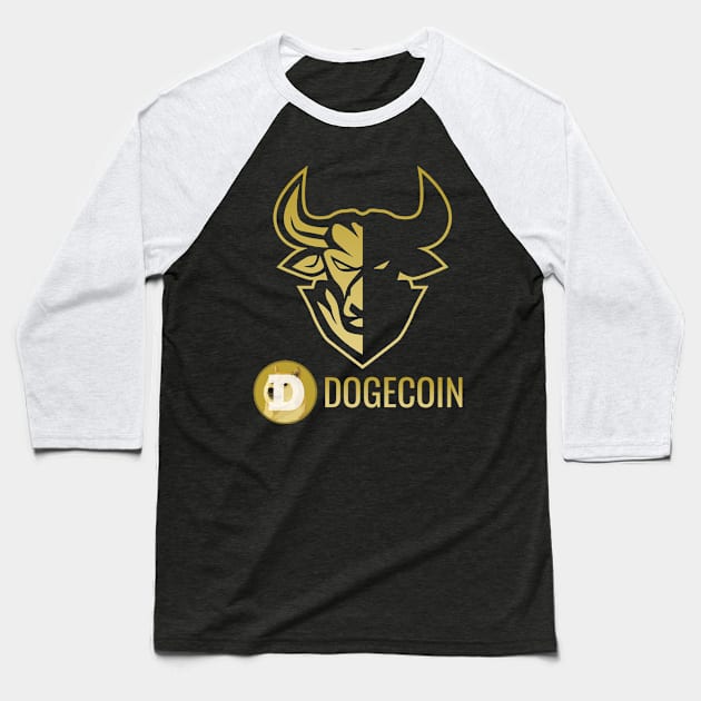 Dogecoin coin Crypto coin Cryptocurrency Baseball T-Shirt by JayD World